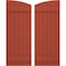 Ekena Millwork Americraft 6-Board (2 Batten) Wood Joined Board-n-Batten Shutters w/Ellipt Top, ARW101BE621X77CLH, PR ARW101BE621X77CLH - alternate 1